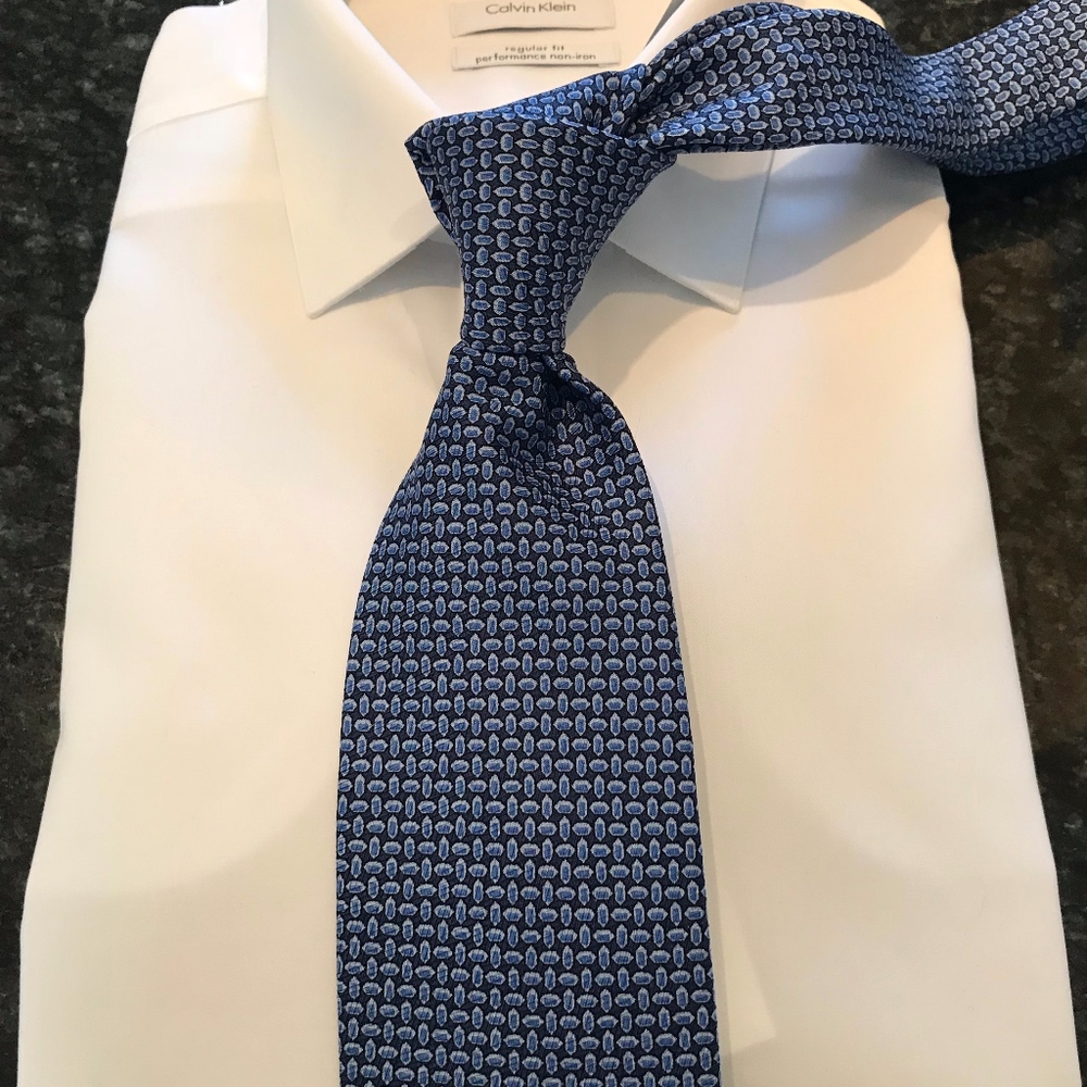 Blue Patterned Brooks Brother Tie